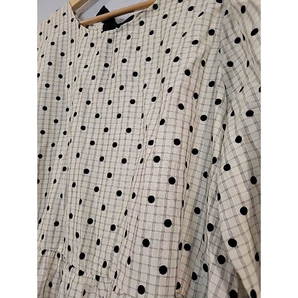 Womens Perch Blouse Polka Dots Boho‎ Cottage Bow Size 1X - Picture 3 of 7